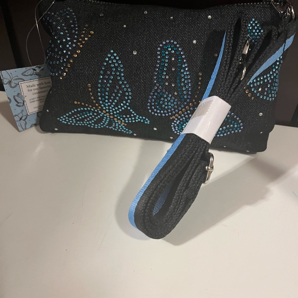 Brighton Sparkle Butterfly blue Crossbody Bag